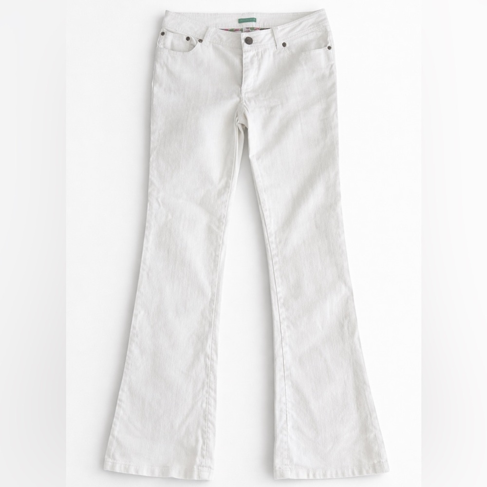 Lilly Pulitzer Palm Beach Fit White Flare Jeans Euro Summer